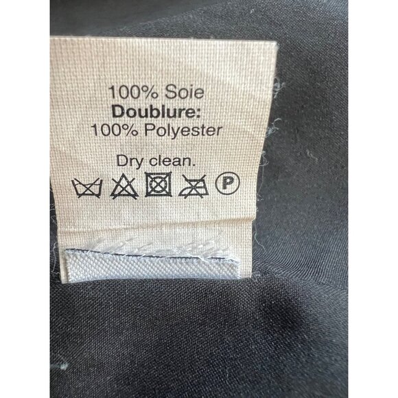 Madewell Black Star Scatter Silk V-Neck Button-Back Long Sleeve Dress Size Large - Picture 6 of 16